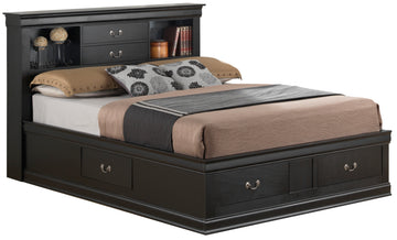 Louis Phillipe G3150B Ksb King Storage Bedblack Black Particle Board