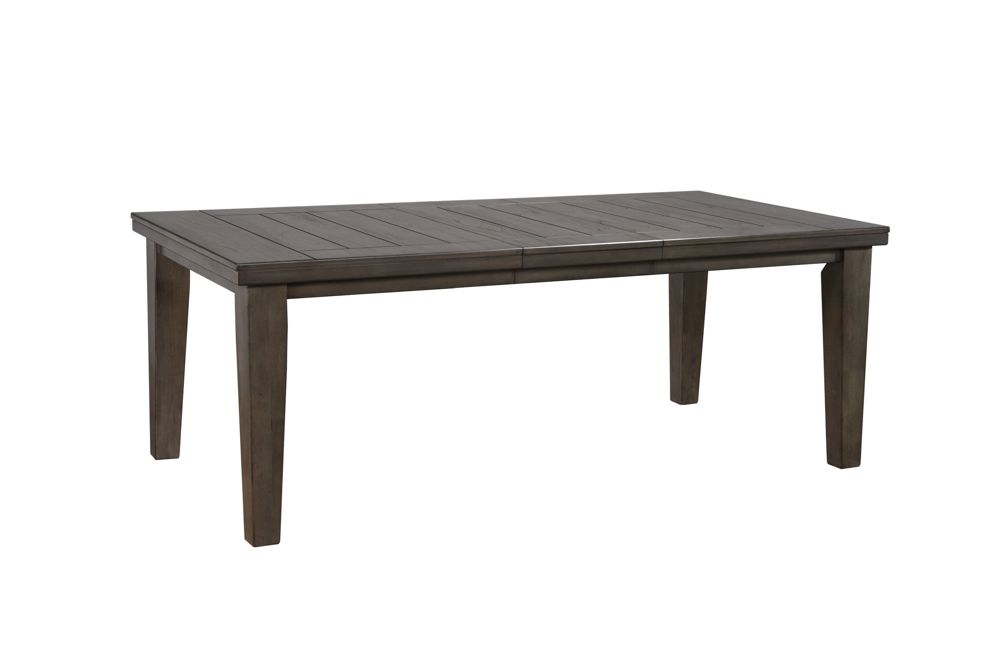 1Pc Contemporary Style Dining Rectangular Table With18" Leaf Tapered Block Feet Gray Finish Dining Room Solid Wood Wooden Furniture Gray Dining Room Contemporary Rectangular Wood