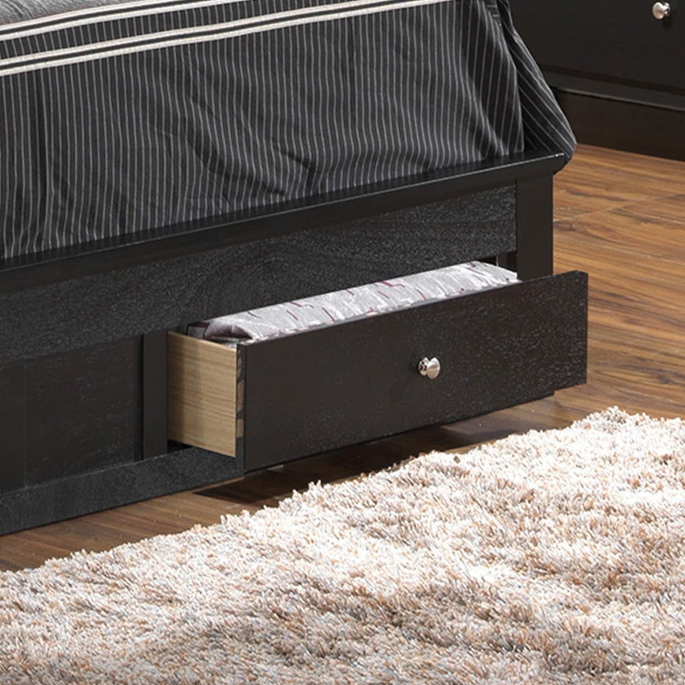 Burlington G2450D Ksb2 King Storage Bed 4 Boxes Black Box Spring Not Required King Black Particle Board