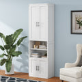 Queen Size Murphy Bed With 2 Side Cabinet Storage Shelves, 68 Inch Cabinet Bed Folding Wall Bed With Desk Combo Perfect For Guest Room, Study, Office,White Old Sku:Bs400491Aac Box Spring Not Required Queen White Wood White Pine Murphy Solid Wood Mdf
