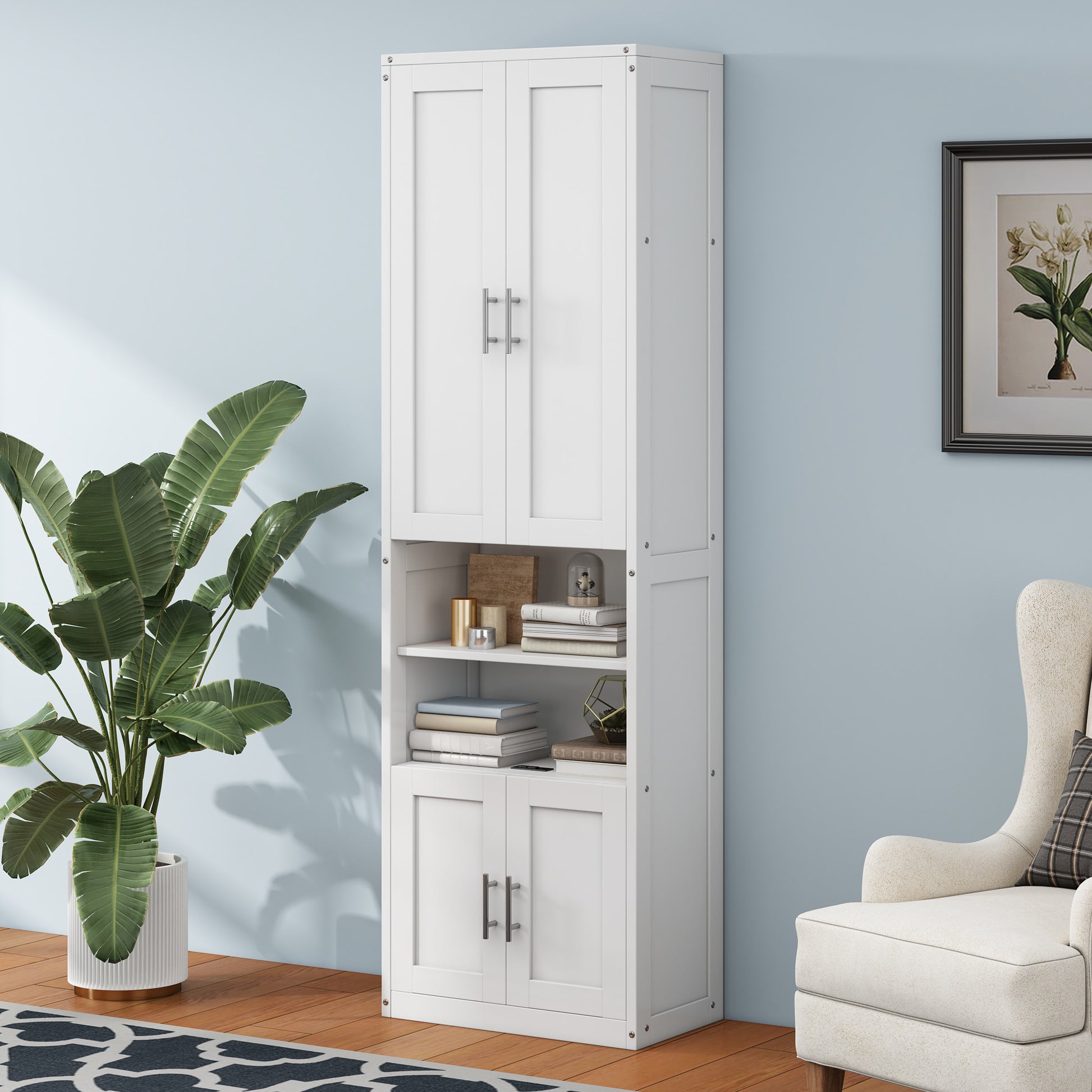 Full Size Murphy Bed With 1 Side Cabinet Storage Shelf, 61.5 Inch Cabinet Bed Folding Wall Bed With Desk Combo Perfect For Guest Room,Study, Office,White Old Sku:Bs300609Aac Box Spring Not Required Full White Wood White Pine Murphy Solid Wood Mdf