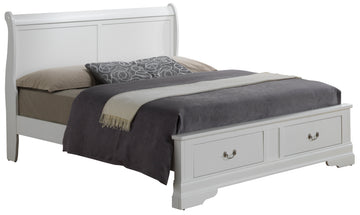 Louis Phillipe G3190D Qsb2 Queen Storage Bedwhite White Particle Board