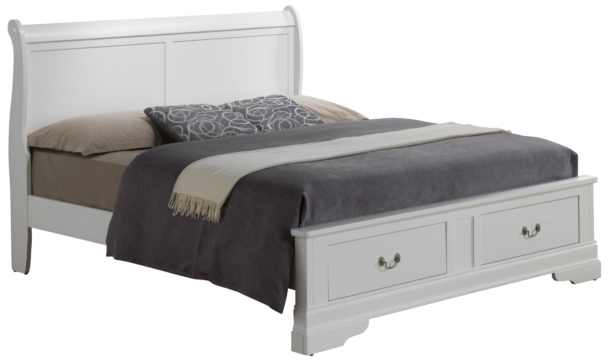 Louis Phillipe G3190D Fsb2 Full Storage Bedwhite White Particle Board