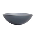 Tempered Glass Matte Bathroom Vessel Sink, Round Bathroom Basin Tempered Glass Matt Gray Grey Bathroom Modern Glass