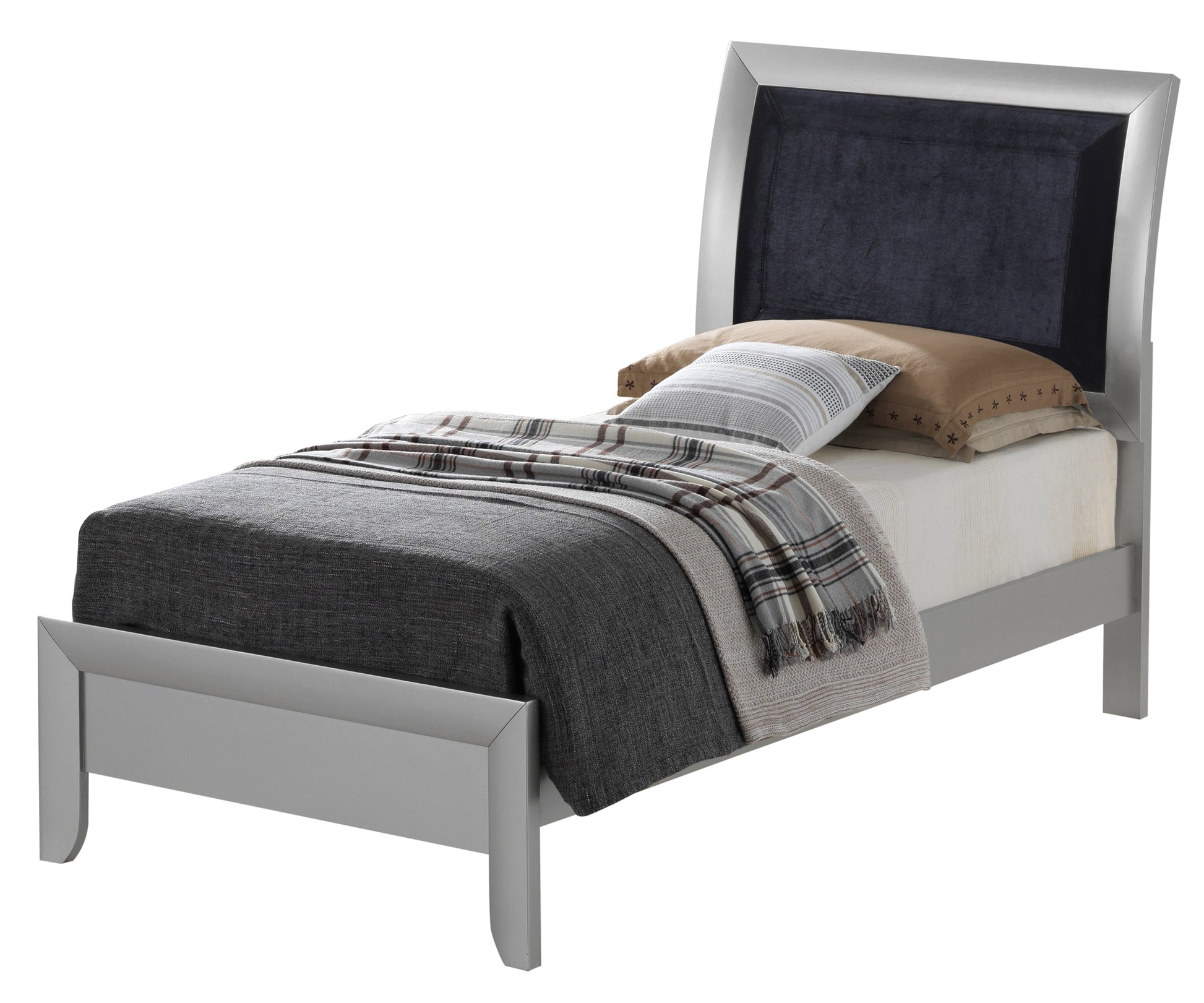 Marilla G1503A Tb Twin Bedsilver Champagne Champagne Particle Board