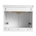 24 Inch Soft Close Doors Bathroom Vanity With Sink, For Small Bathroom Kd Packing Gloss White 2 Bathroom Wall Mounted Modern Plywood