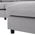 Upholstery Convertible Sectional Sofa, L Shaped Couch With Reversible Chaise Gray Polyester