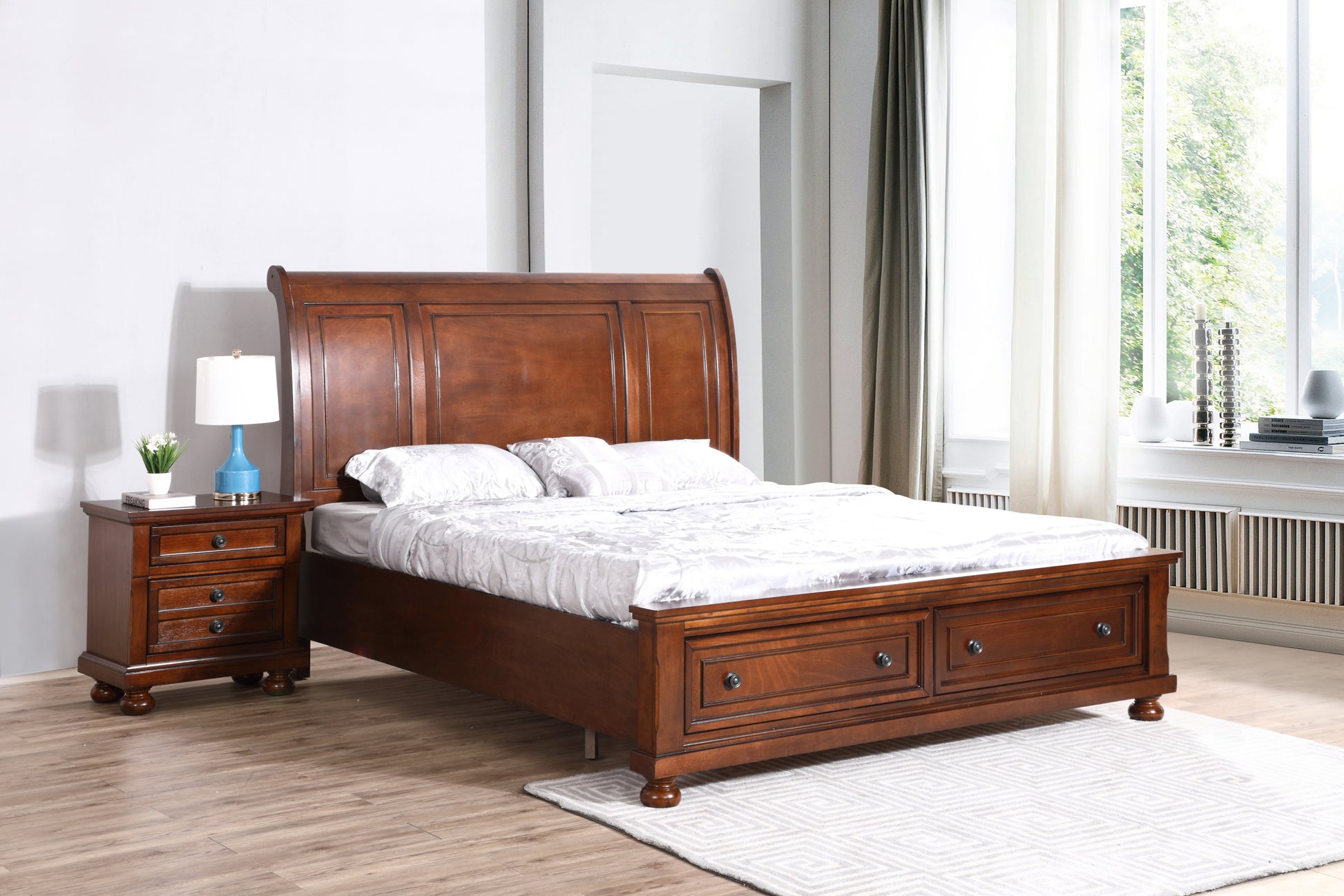 Meade G8900A Kb King Bed 4 Boxes Cherry Cherry Particle Board
