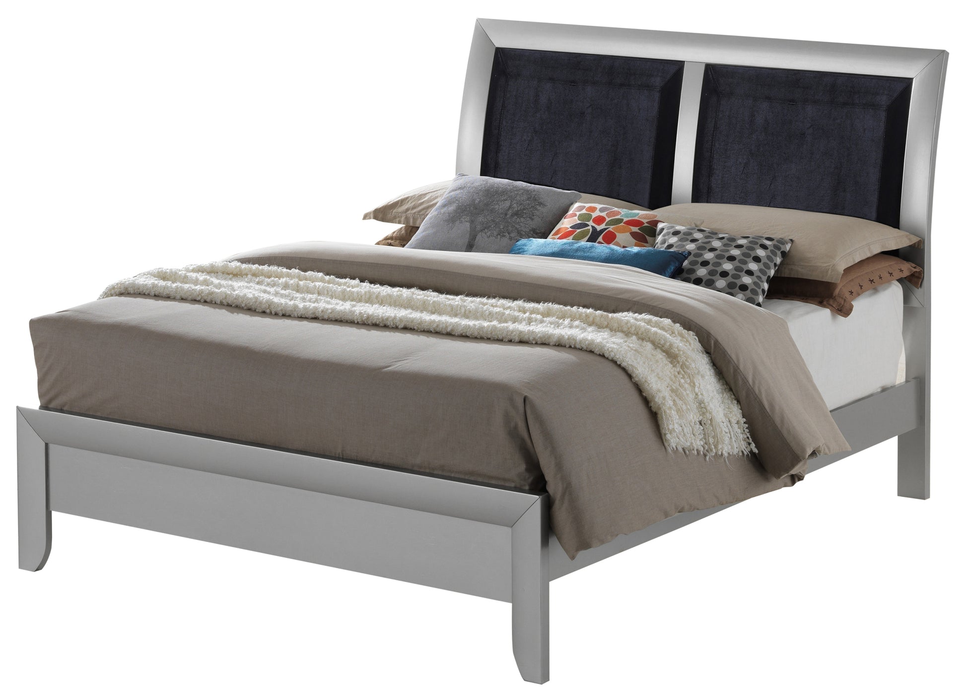 Marilla G1503A Kb King Bedsilver Champagne Champagne Particle Board
