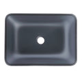 Tempered Glass Matte Bathroom Vessel Sink, Rectangle Bathroom Basin Tempered Glass Matt Gray Grey Bathroom Modern Glass