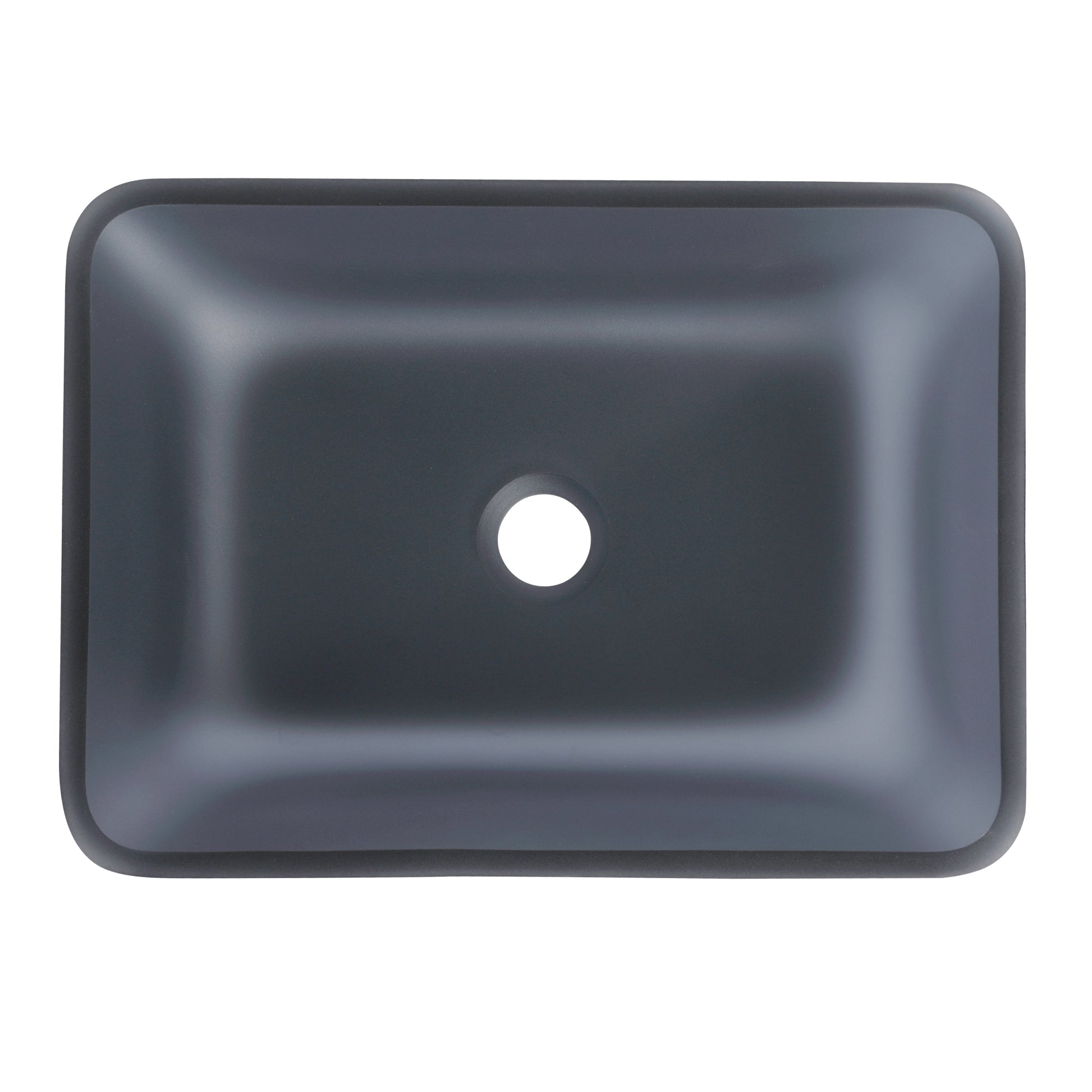 Tempered Glass Matte Bathroom Vessel Sink, Rectangle Bathroom Basin Tempered Glass Matt Gray Grey Bathroom Modern Glass
