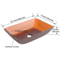 Tempered Glass Matte Bathroom Vessel Sink, Rectangle Bathroom Basin Tempered Glass Matt Tea Brown Bathroom Modern Glass