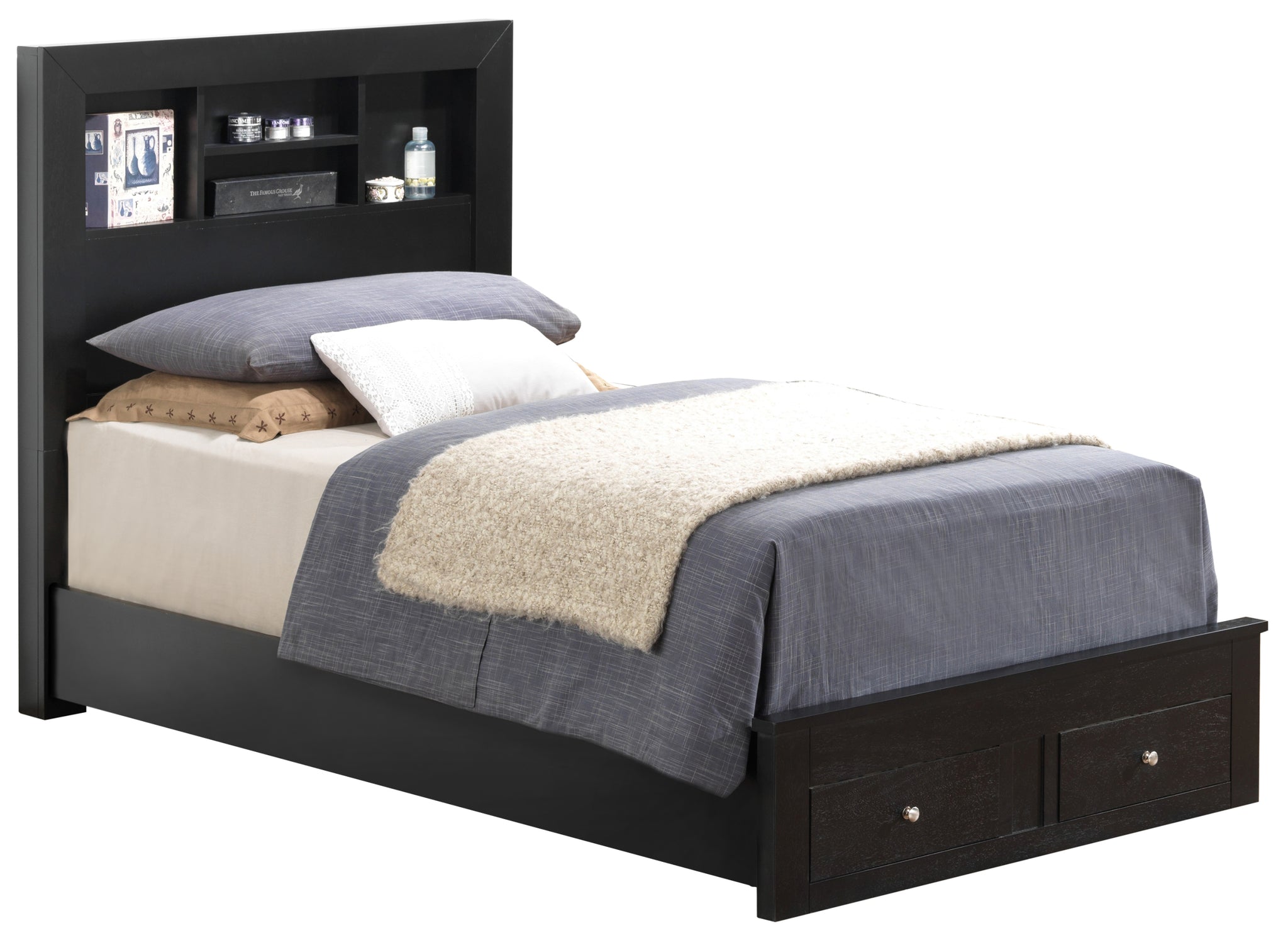 Burlington G2450D Tsb2 Twin Storage Bedblack Box Spring Not Required Twin Black Particle Board