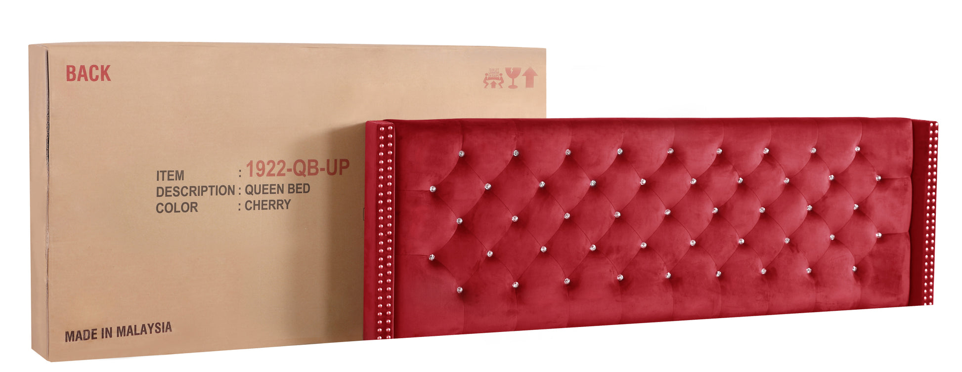 Julie G1922 Kb Up King Upholstered Bedcherry Cherry Foam Velvet