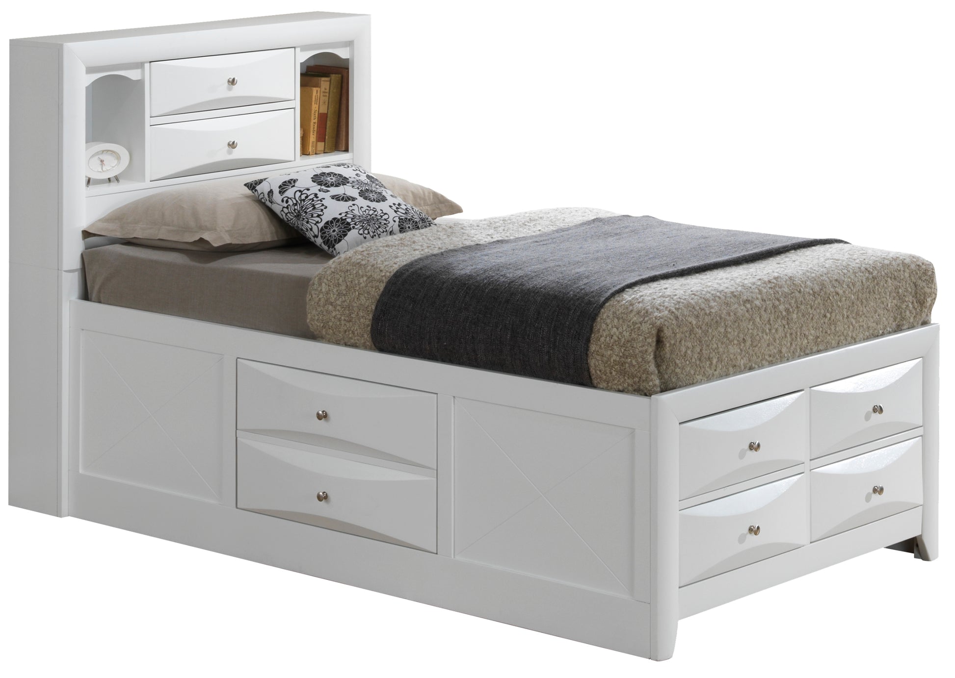 Marilla G1570G Tsb3 Twin Storage Bedwhite White Particle Board