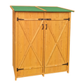 Xwt011 Wooden Shed Natural For Backyard Garden Big Tool Storage Flat Roof Tool Room 63.58