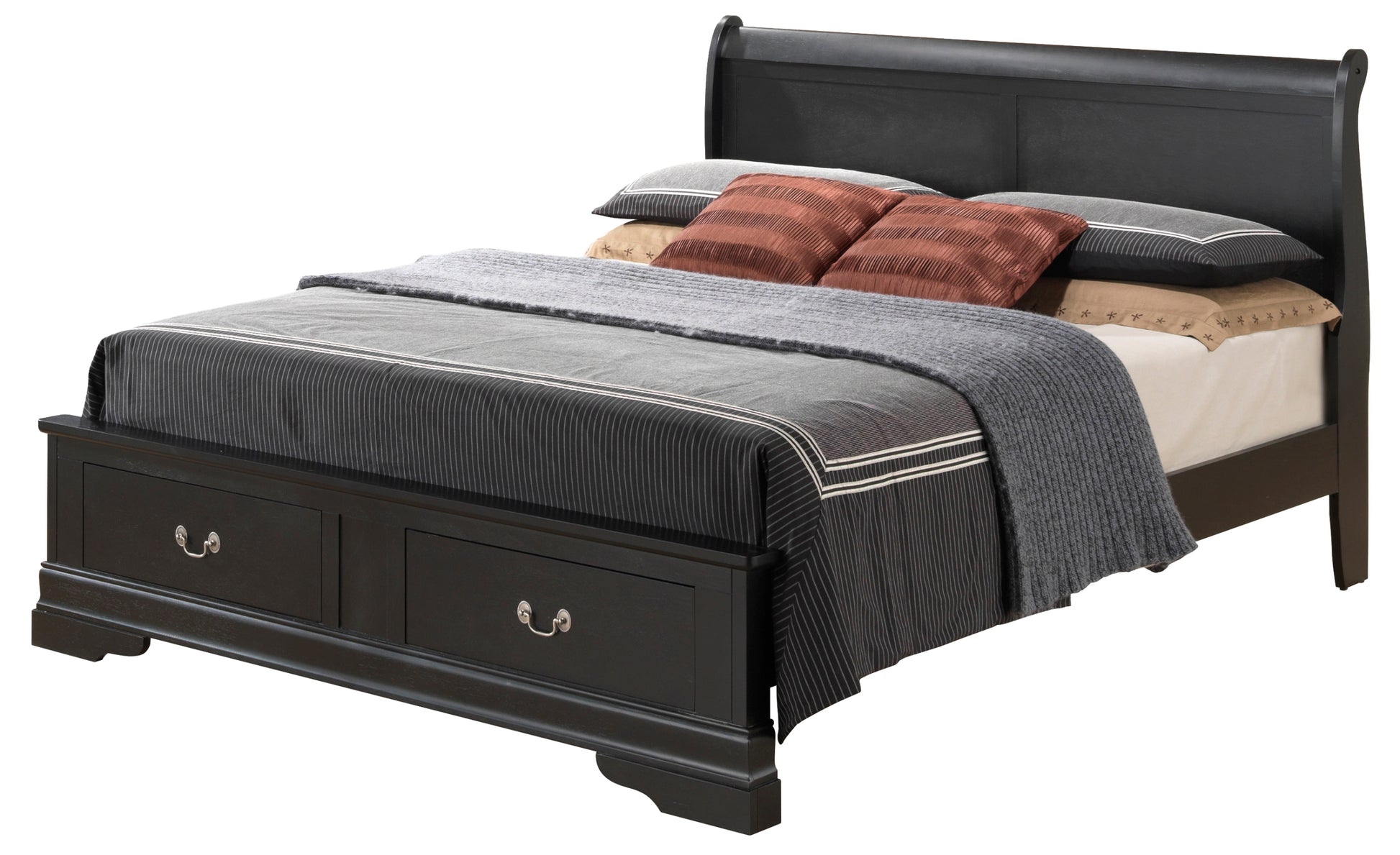 Louis Phillipe G3150D Ksb2 King Storage Bedblack Black Particle Board
