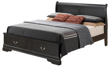 Louis Phillipe G3150D Ksb2 King Storage Bedblack Black Particle Board