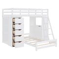 Twin Over Twin Bunk Bed With Led Light And Usb Ports, White Twin White Plywood