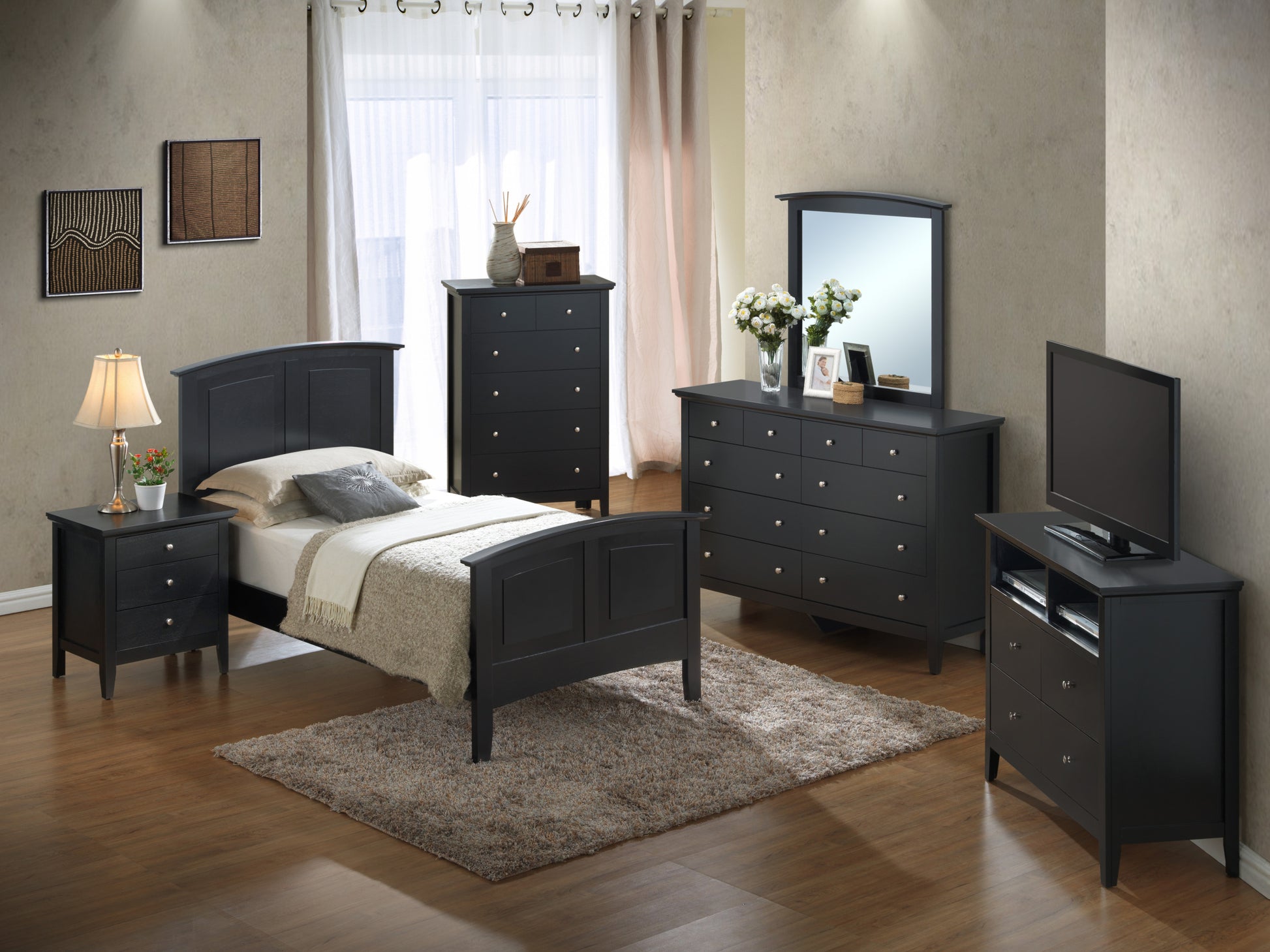 Hammond G5450A Tb Twin Bed 2 Boxes Black Black Particle Board
