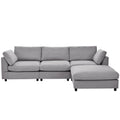 Upholstery Convertible Sectional Sofa, L Shaped Couch With Reversible Chaise Gray Polyester