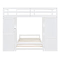 Twin Over Twin Bunk Bed With Led Light And Usb Ports, White Twin White Plywood