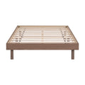Modern Design Twin Size Floating Platform Bed Frame For Walnut Color Walnut Particle Board