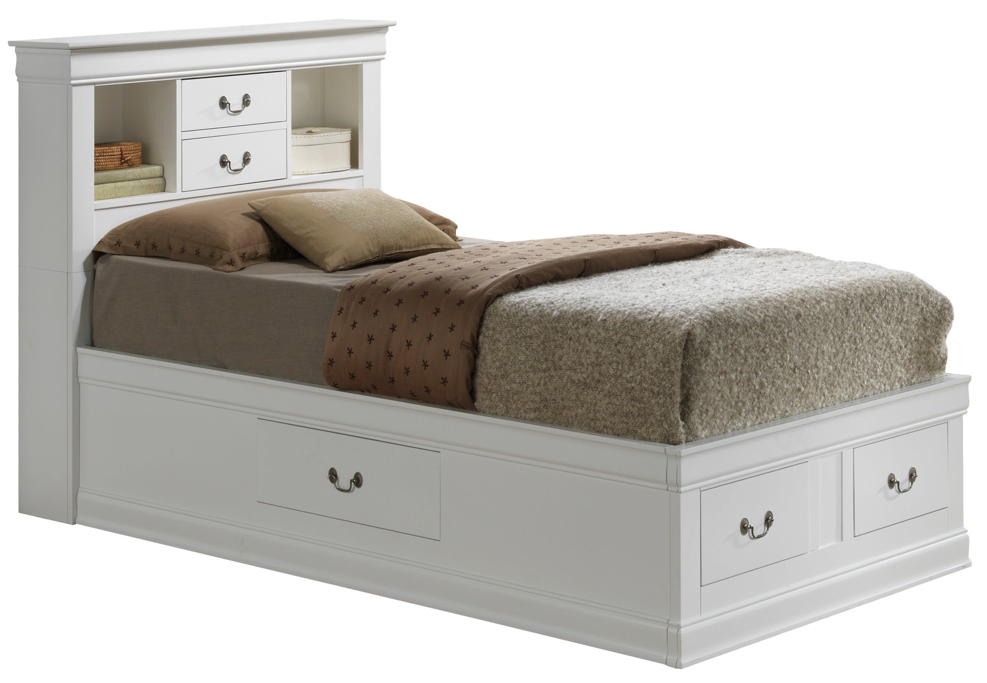 Louis Phillipe G3190B Tsb Twin Storage Bedwhite White Particle Board