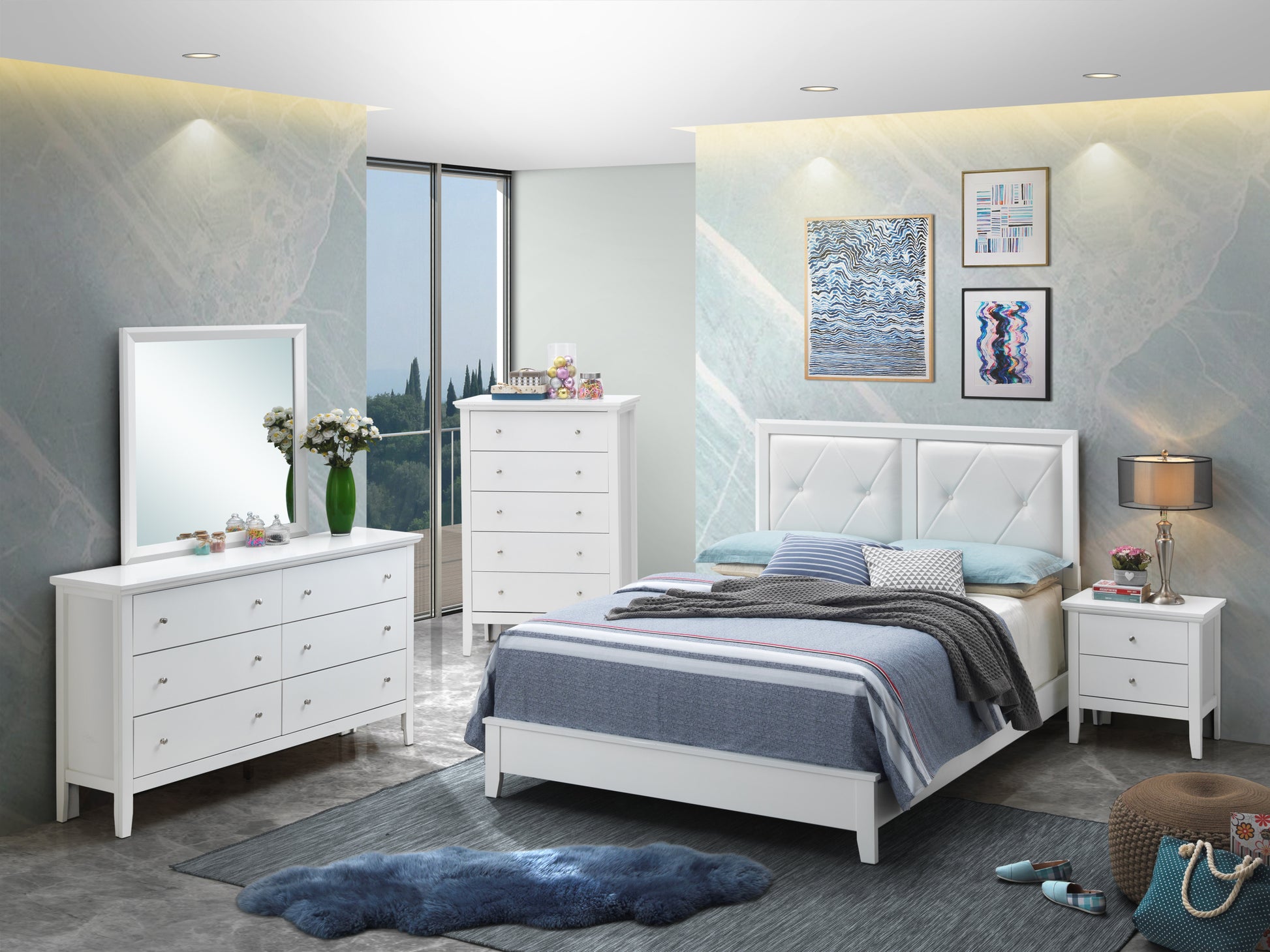 Primo G1339A Fb Full Bedwhite White Mdf