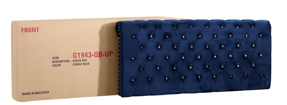 Maxx G1943 Fb Up Tufted Upholstered Bednavy Blue Navy Blue Foam Velvet