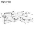 Upholstery Convertible Sectional Sofa, L Shaped Couch With Reversible Chaise Gray Polyester