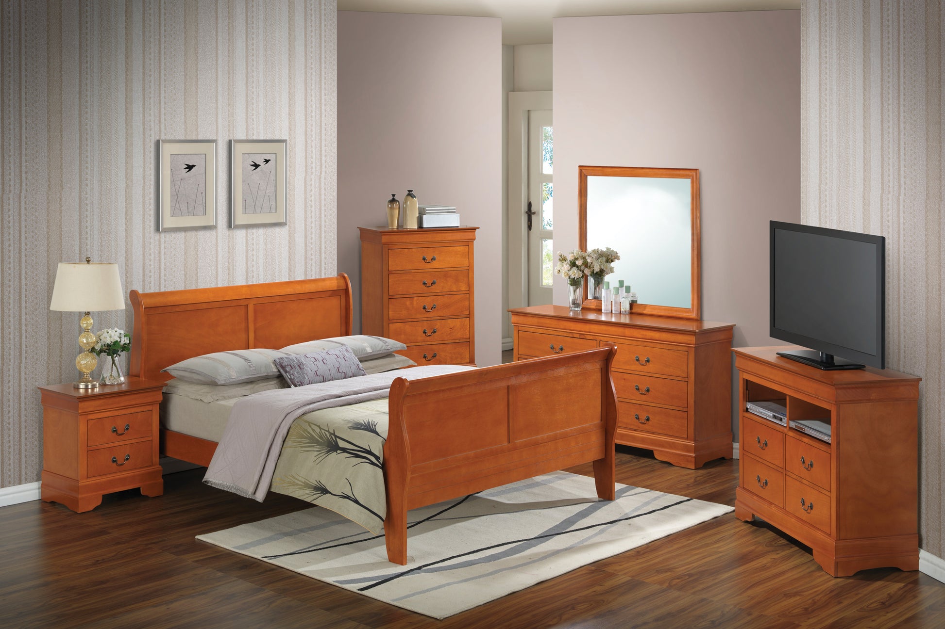 Louis Phillipe G3160A Kb King Bedoak Oak Particle Board