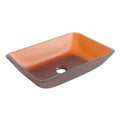 Tempered Glass Matte Bathroom Vessel Sink, Rectangle Bathroom Basin Tempered Glass Matt Tea Brown Bathroom Modern Glass