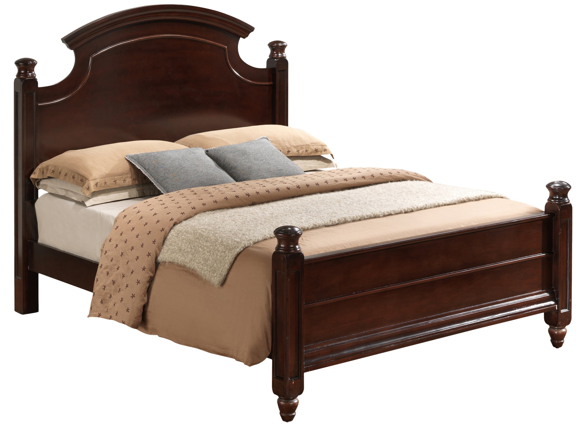 Summit G5950A Kb King Bed 3 Boxes Cappuccino Beige Particle Board