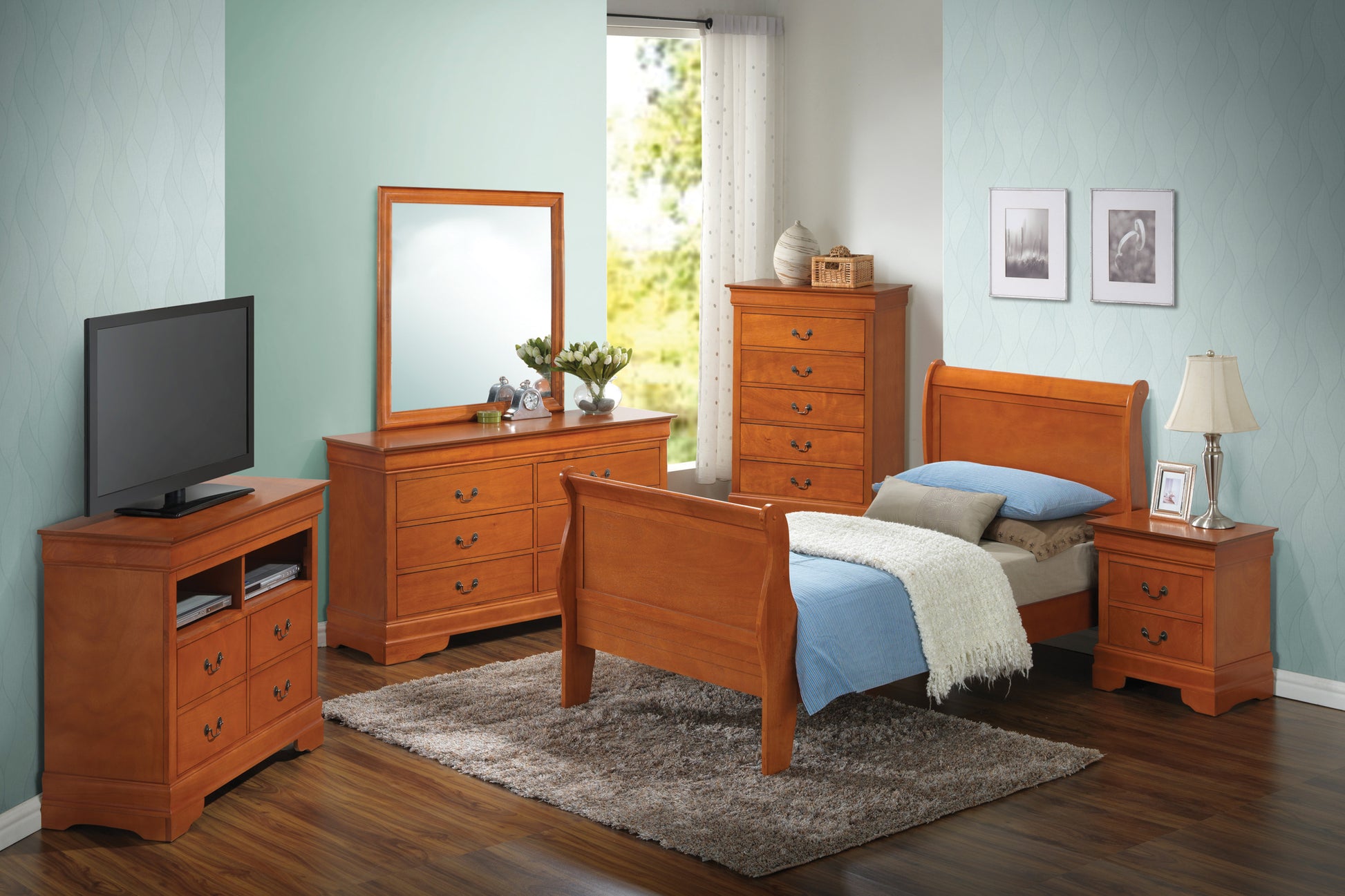 Louis Phillipe G3160A Tb Twin Bedoak Oak Particle Board