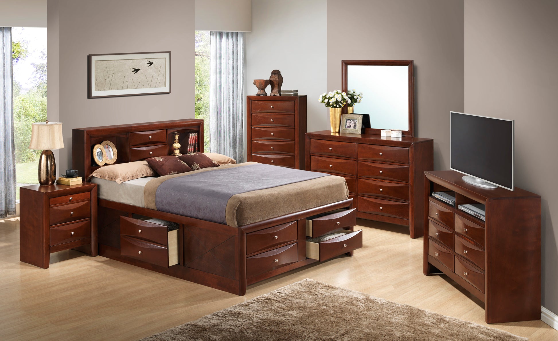 Marilla G1550G Fsb3 Full Storage Bedcherry Cherry Particle Board