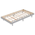 Modern Design Twin Size Floating Platform Bed Frame For Grey Color Grey Particle Board