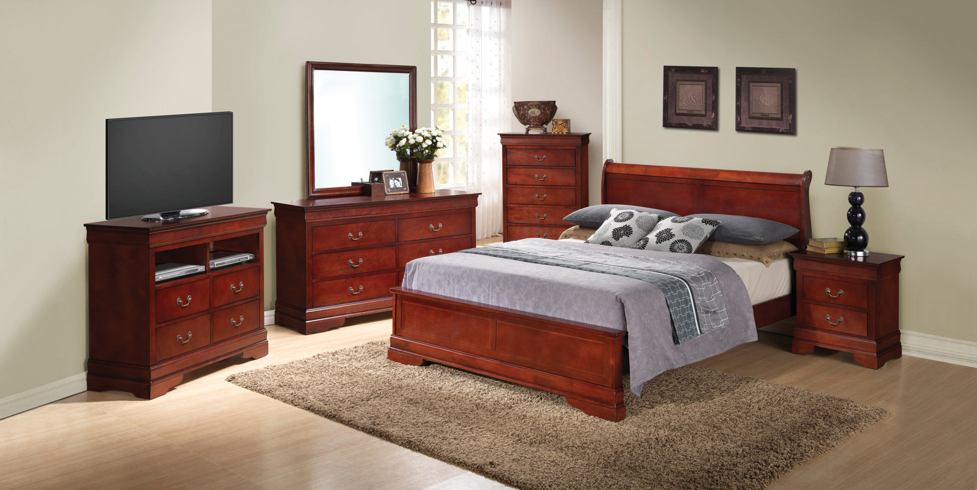 Louis Phillipe G3100E Fb3 Full Bedcherry Cherry Particle Board