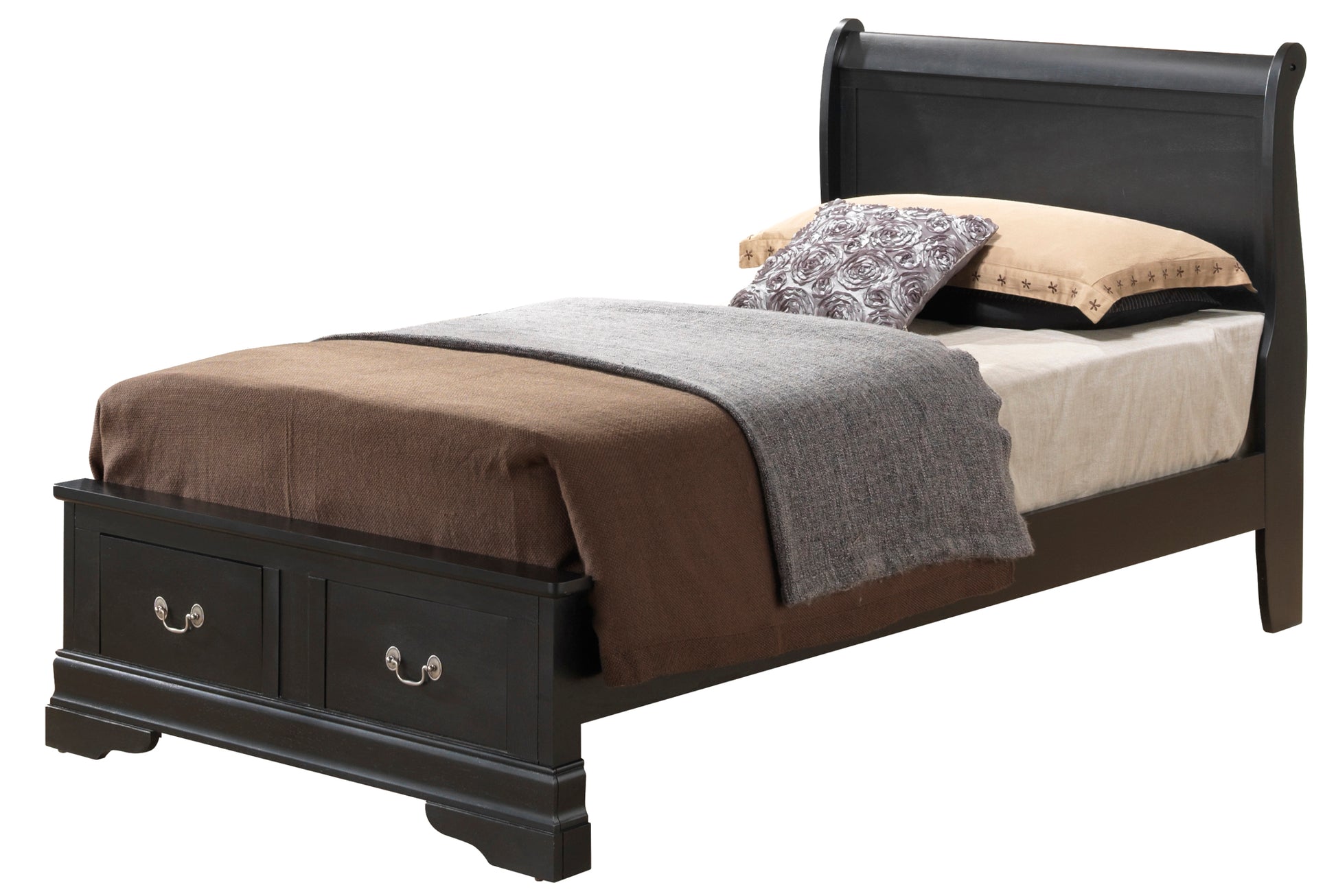 Louis Phillipe G3150D Tsb2 Twin Storage Bedblack Black Particle Board