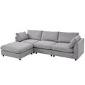 Upholstery Convertible Sectional Sofa, L Shaped Couch With Reversible Chaise Gray Polyester