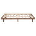 Modern Design Full Floating Platform Bed Frame For Walnut Color Walnut Particle Board