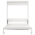 Queen Size Murphy Bed With 1 Side Cabinet Storage Shelf, 68 Inch Cabinet Bed Folding Wall Bed With Desk Combo Perfect For Guest Room, Study, Office,White Old Sku:Bs300491Aac Box Spring Not Required Queen Antique Grey White Wood White Pine Murphy Solid