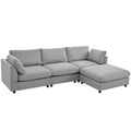 Upholstery Convertible Sectional Sofa, L Shaped Couch With Reversible Chaise Gray Polyester