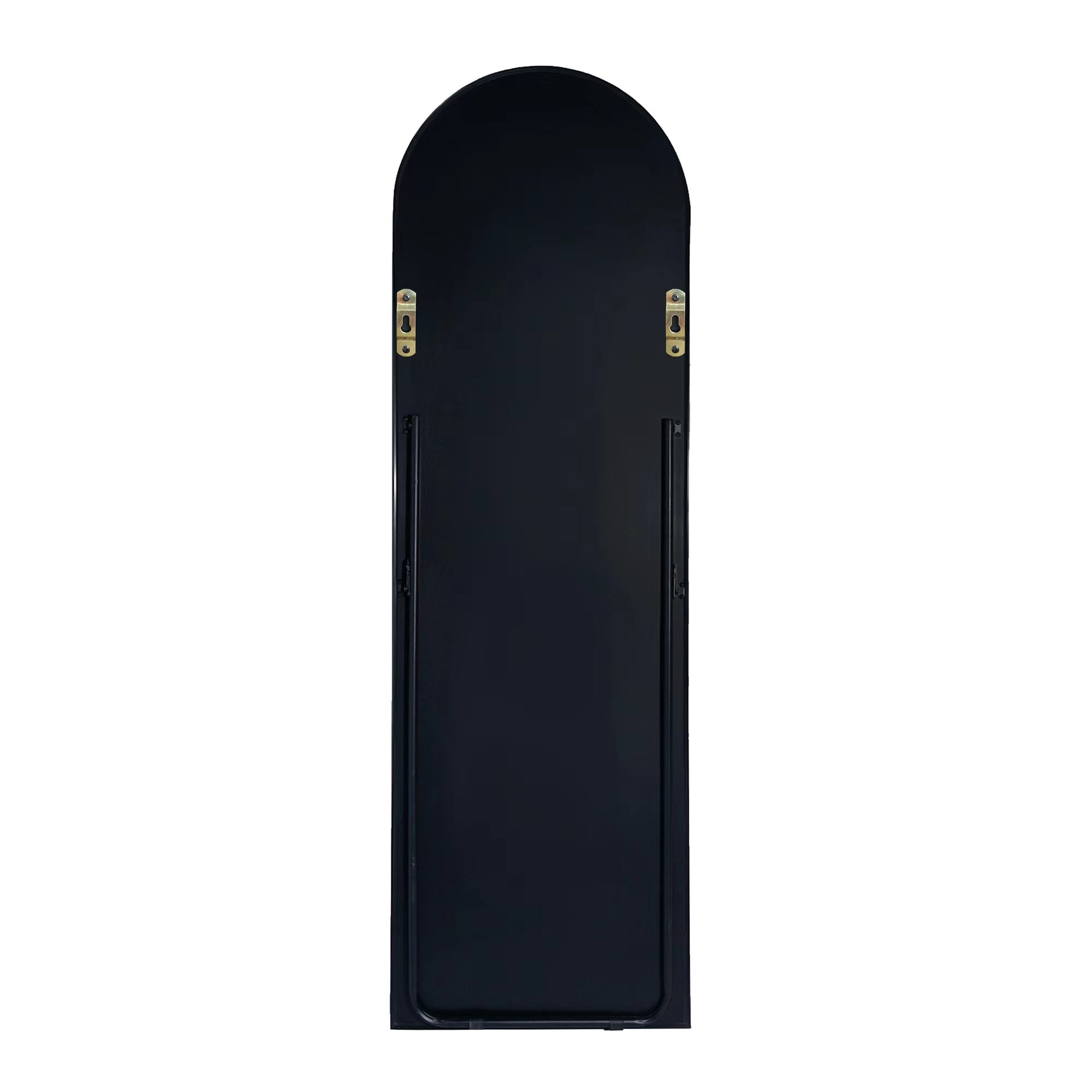 Black 65X22 Inch Metal Arch Stand Full Length Mirror Black Classic Mdf Glass Aluminium Alloy