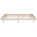 Modern Design Full Floating Platform Bed Frame For White Washed Color White Washed Particle Board