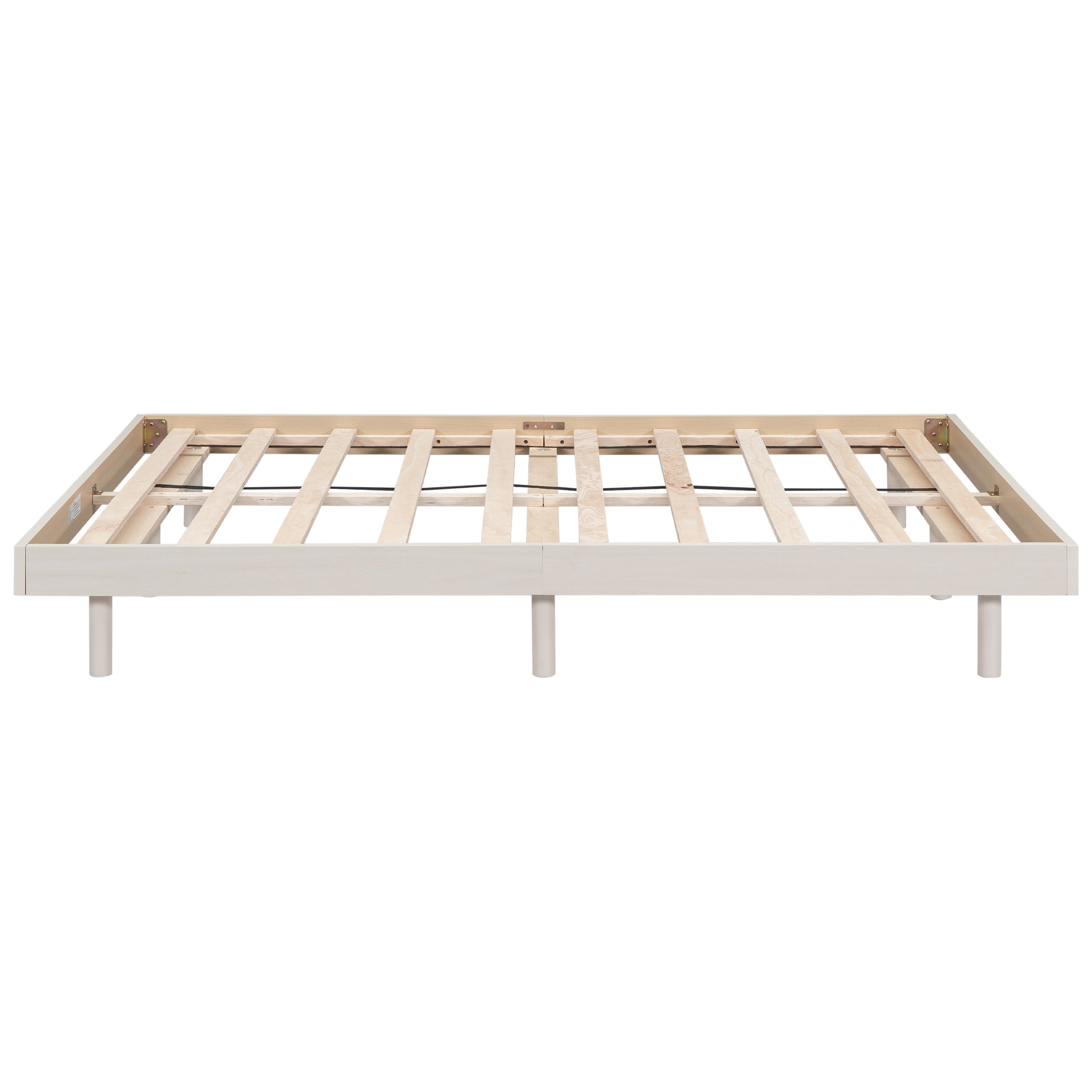 Modern Design Full Floating Platform Bed Frame For White Washed Color White Washed Particle Board