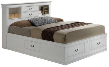Louis Phillipe G3190B Qsb Queen Storage Bedwhite White Particle Board