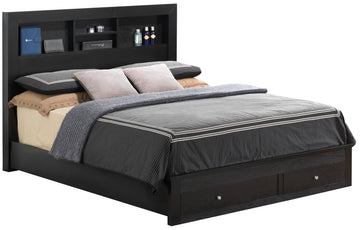 Burlington G2450D Qsb2 Queen Storage Bedblack Box Spring Not Required Queen Black Particle Board