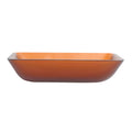 Tempered Glass Matte Bathroom Vessel Sink, Rectangle Bathroom Basin Tempered Glass Matt Tea Brown Bathroom Modern Glass