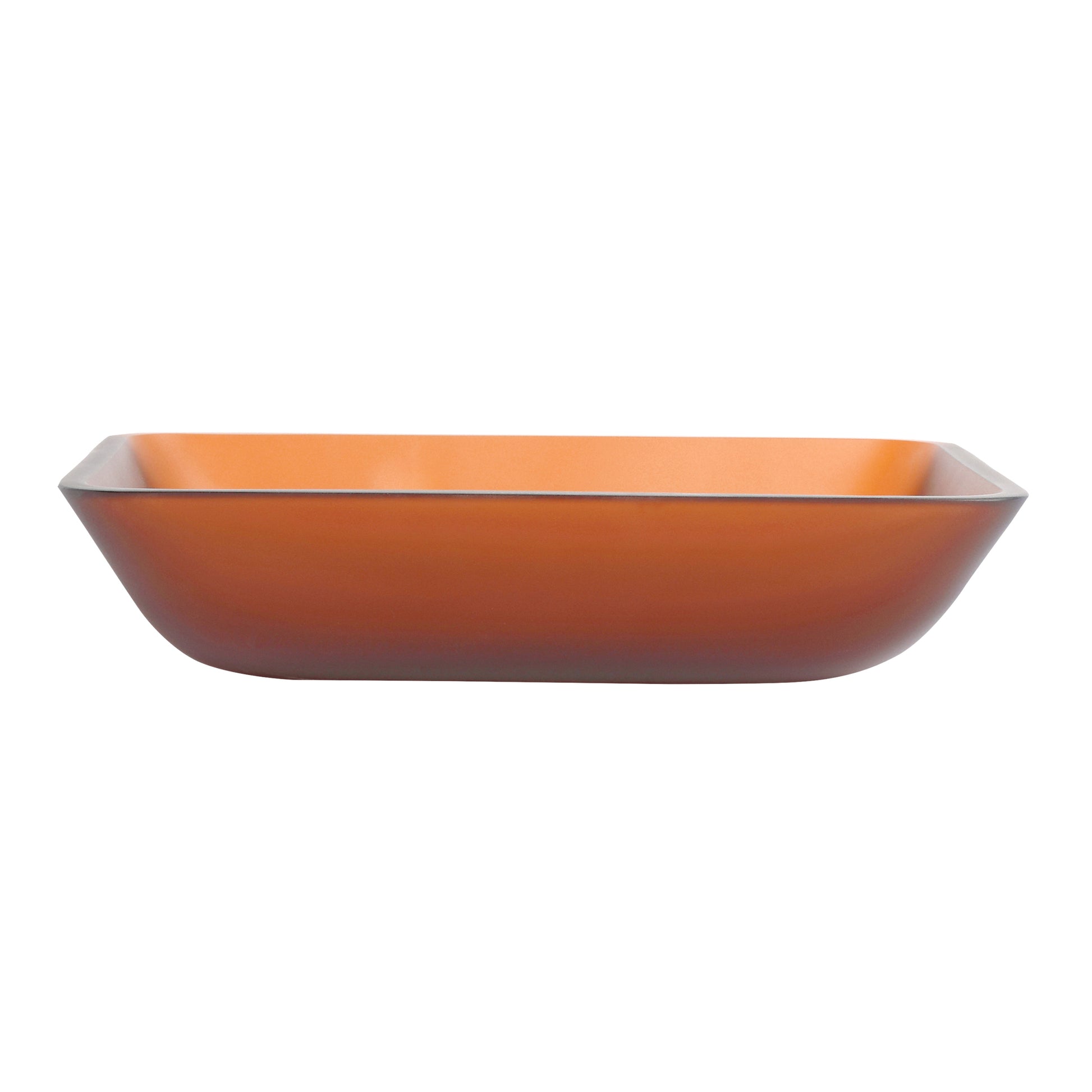 Tempered Glass Matte Bathroom Vessel Sink, Rectangle Bathroom Basin Tempered Glass Matt Tea Brown Bathroom Modern Glass